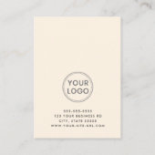 Logo moderne carte de rendez-vous verticale crème (Dos)