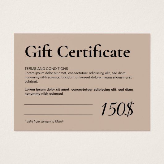 Logo moderne Certificat cadeau d'entreprise (Devant)