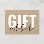 Logo Moderne Certificat Cadeau Entreprise Script (Devant)