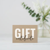 Logo Moderne Certificat Cadeau Entreprise Script (Debout devant)