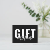 Logo Moderne Certificat Cadeau Simple Entreprise (Debout devant)
