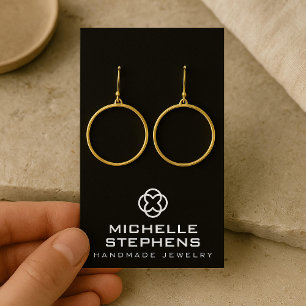 Logo moderne Clover Bijoux Porte-oreille Noir