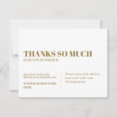 Logo moderne Flat Gold Merci Carte de visite (Devant)
