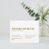 Logo moderne Flat Gold Merci Carte de visite (Debout devant)