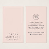 Logo moderne médias sociaux cartes de visite rose (Devant & derrière)