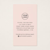 Logo moderne médias sociaux cartes de visite rose (Dos)