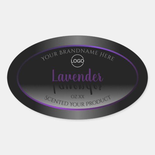 Logo moderne noir blanc Étiquette violet cadre (Devant)