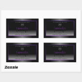 Logo moderne noir blanc Étiquette violet cadre (Feuille)