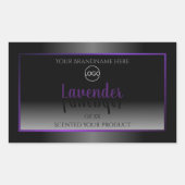 Logo moderne noir blanc Étiquette violet cadre (Devant)