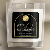 Logo moderne Noir & Or Chandelles Soy Étiquette pr