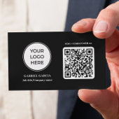Logo moderne noir QR Code Carte de visite