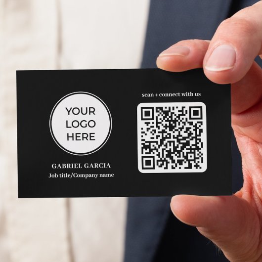 Logo moderne noir QR Code Carte de visite