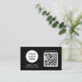 Logo moderne noir QR Code Carte de visite (Debout devant)