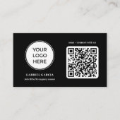 Logo moderne noir QR Code Carte de visite (Devant)