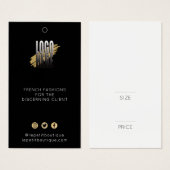 Logo moderne noir Vêtements tag prix icônes social (Devant & derrière)