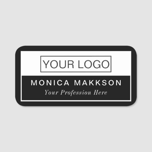 Logo moderne, nom et titre étiquette de classe (Devant)