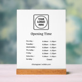Logo moderne | Panneau Heures d'ouverture d'entrep (Neutre)