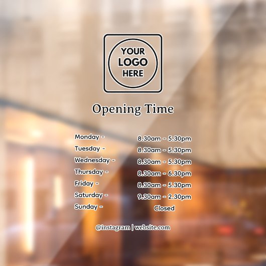 Logo moderne | Panneau Heures d'ouverture d'entrep (Feuille 2)
