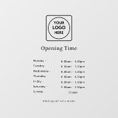 Logo moderne | Panneau Heures d'ouverture d'entrep (Feuille)
