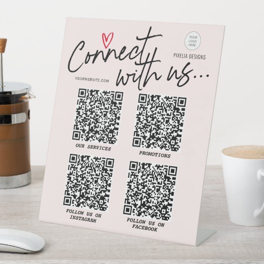 Logo moderne rose vif QR Code signe des médias soc (In SItu)