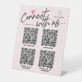 Logo moderne rose vif QR Code signe des médias soc (Recto)