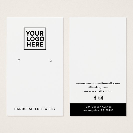 Logo Moderne Simple Bijoux Écouter Carte d'afficha (Devant & derrière)