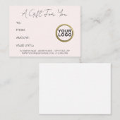 Logo Moderne Simple Minimal Pink Certificat cadeau (Devant / Derrière)