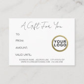 Logo Moderne Simple Minimal White Certificat cadea (Devant)