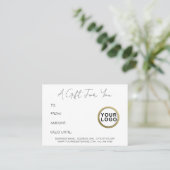 Logo Moderne Simple Minimal White Certificat cadea (Debout devant)