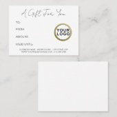 Logo Moderne Simple Minimal White Certificat cadea (Devant / Derrière)