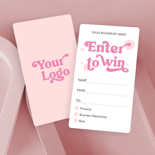 Logo moderne tendance rose Business Raffle Ticket