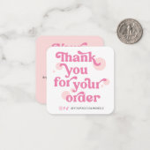 Logo moderne tendance rose Carte de remerciements  (Devant/Arrière en situation)