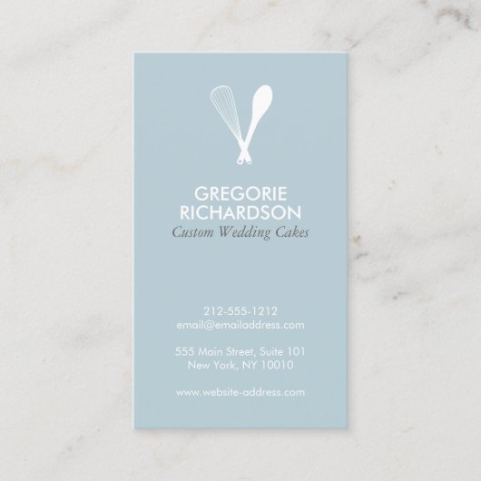 LOGO MODERNE WHISK & SPOON sur Carte de visite BLU (Devant)