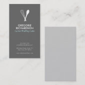 LOGO MODERNE WHISK & SPOON sur Carte de visite GRA (Devant / Derrière)