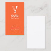 LOGO MODERNE WHISK & SPOON sur ORANGE Carte de vis (Devant / Derrière)