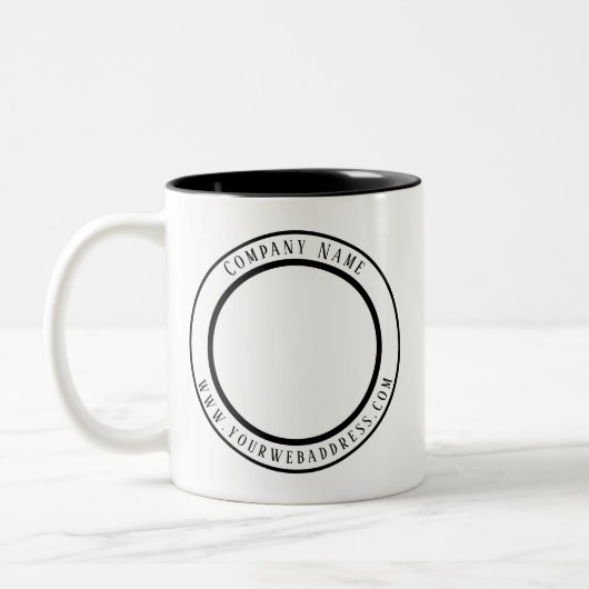 Logo-mok van het bedrijf tweekleurige koffiemok (Links)