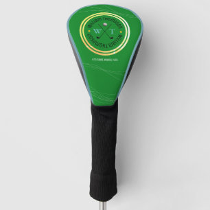 logo monogram groene cirkel voor golfspeler golfheadcover