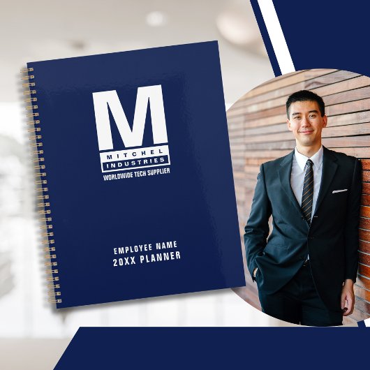 Logo Monogramme en bleu personnalisé Nom commercia