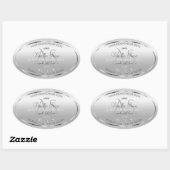 Logo Monogramme Étiquette Diamants de luxe en arge (Feuille)
