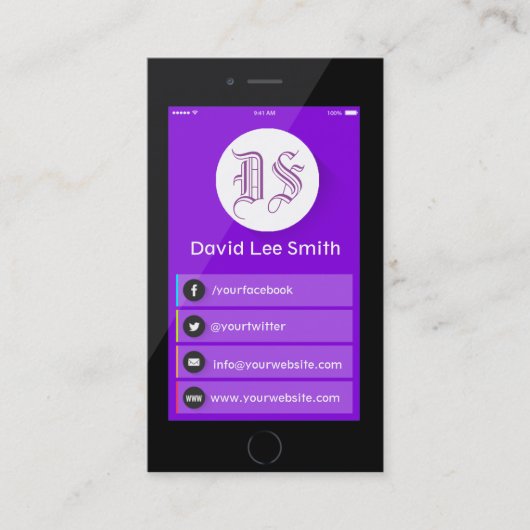 logo monogramme initiales carte de visite smartpho (Devant)