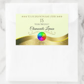 Logo Monogramme or jaune clair Wavy Étiquette de p (Sac)