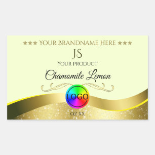 Logo Monogramme or jaune clair Wavy Étiquette de p