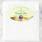 Logo Monogramme or jaune clair Wavy Étiquette de p (Sac)