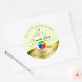 Logo Monogramme or jaune clair Wavy Étiquette de p (Enveloppe)