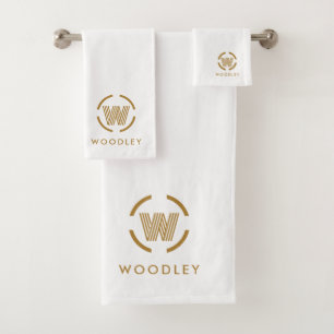 Logo Monogramme Or Moderne Blanc