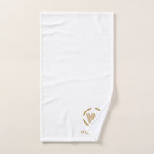 Logo Monogramme Or Moderne Blanc (Serviette à main)