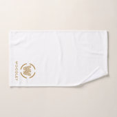 Logo Monogramme Or Moderne Blanc (Serviette à main)