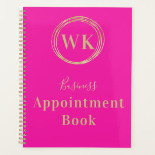 Logo Monogramme Pink Gold Business Meeting Book