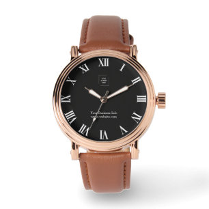Logo Montre Noir Minimaliste Moderne & Nom de l'En