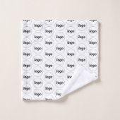 Logo Motif Business Promotion Branding Blanc (Gant de toilette)
